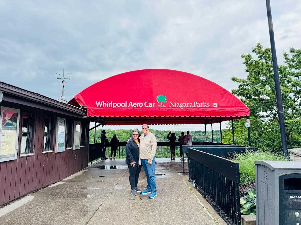 Couple standing near the Whirlpool Aero Car entrance