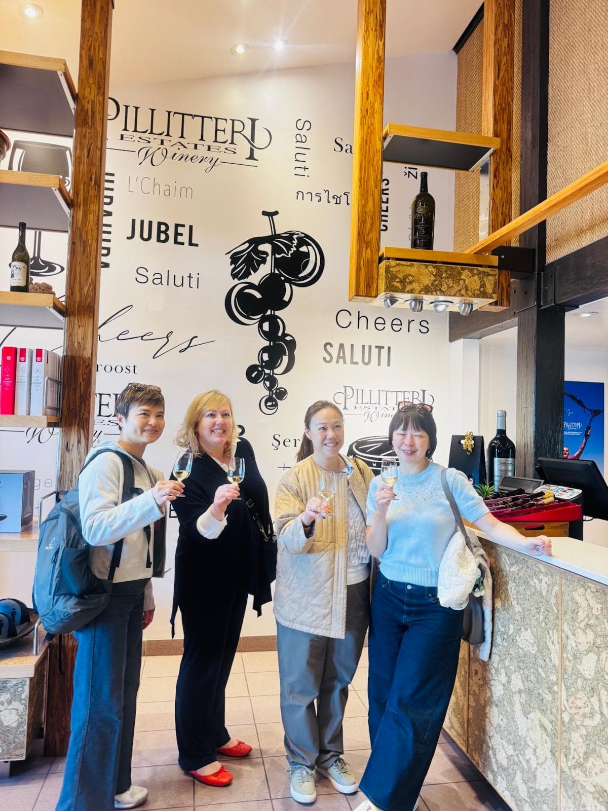 Guests enjoying a wine tasting inside Pillitteri Estates Winery